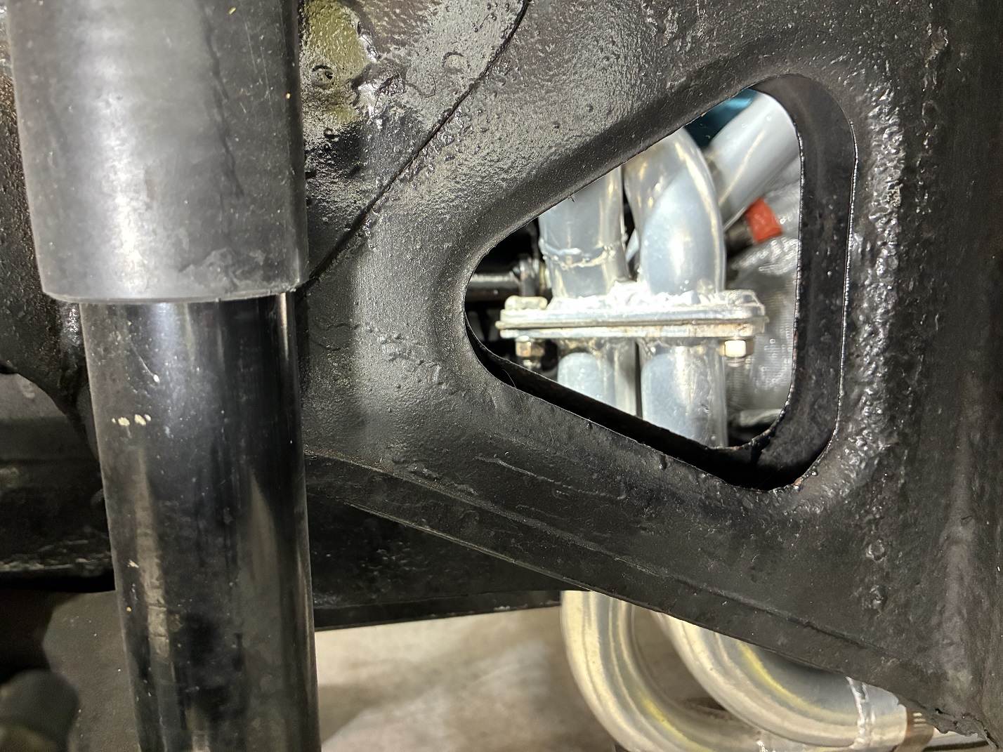 Driver side header close-up.